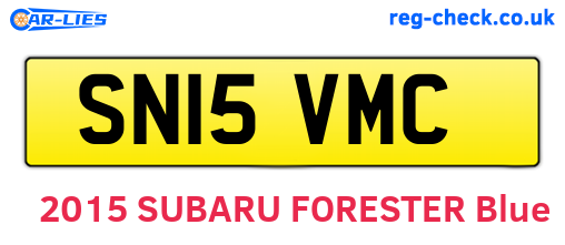 SN15VMC are the vehicle registration plates.