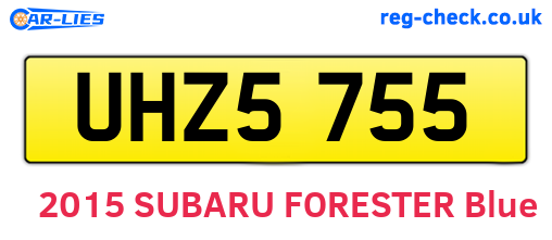 UHZ5755 are the vehicle registration plates.