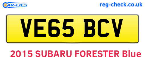 VE65BCV are the vehicle registration plates.