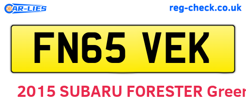 FN65VEK are the vehicle registration plates.