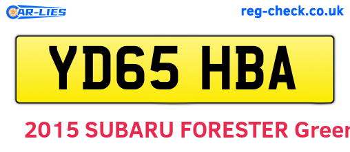 YD65HBA are the vehicle registration plates.