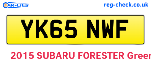 YK65NWF are the vehicle registration plates.