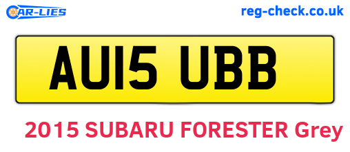 AU15UBB are the vehicle registration plates.