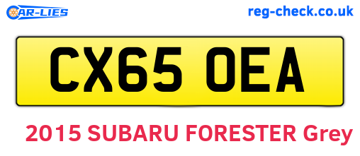 CX65OEA are the vehicle registration plates.
