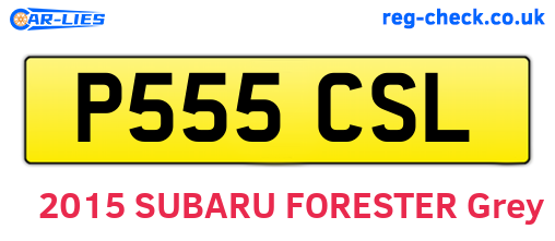 P555CSL are the vehicle registration plates.