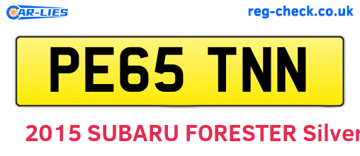 PE65TNN are the vehicle registration plates.