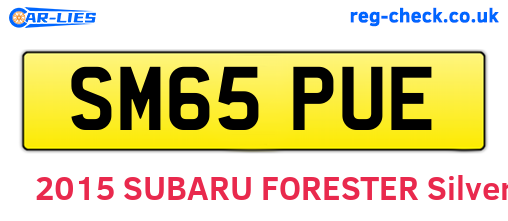 SM65PUE are the vehicle registration plates.