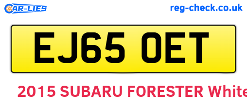 EJ65OET are the vehicle registration plates.