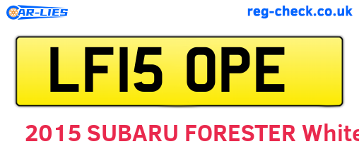 LF15OPE are the vehicle registration plates.