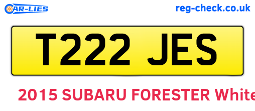 T222JES are the vehicle registration plates.