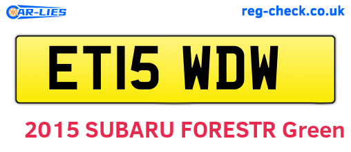 ET15WDW are the vehicle registration plates.