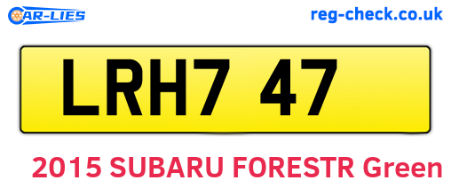 LRH747 are the vehicle registration plates.