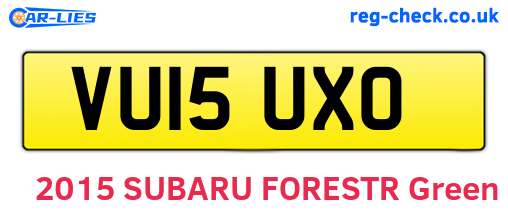 VU15UXO are the vehicle registration plates.