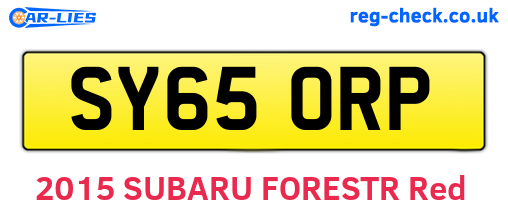 SY65ORP are the vehicle registration plates.