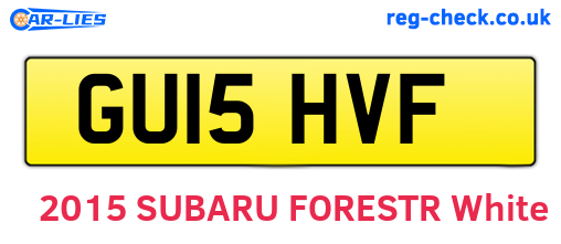 GU15HVF are the vehicle registration plates.