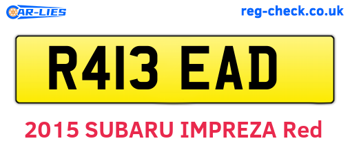 R413EAD are the vehicle registration plates.