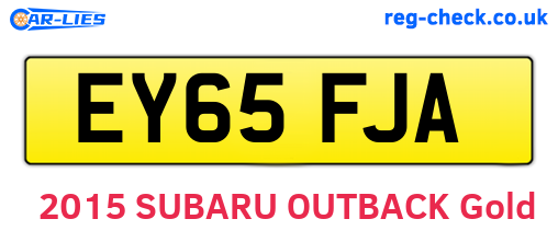 EY65FJA are the vehicle registration plates.