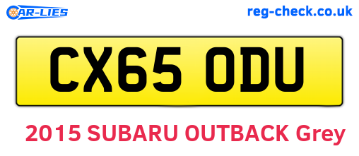 CX65ODU are the vehicle registration plates.
