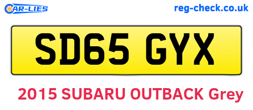 SD65GYX are the vehicle registration plates.