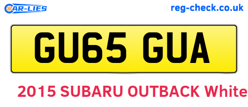 GU65GUA are the vehicle registration plates.