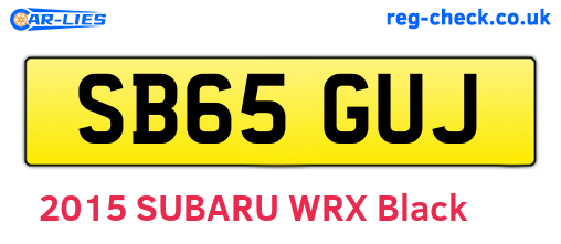 SB65GUJ are the vehicle registration plates.