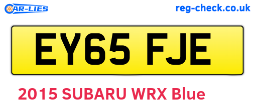 EY65FJE are the vehicle registration plates.