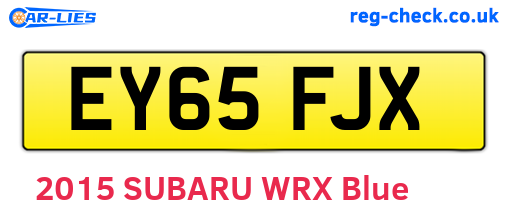 EY65FJX are the vehicle registration plates.