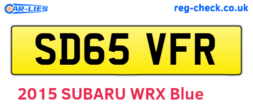 SD65VFR are the vehicle registration plates.
