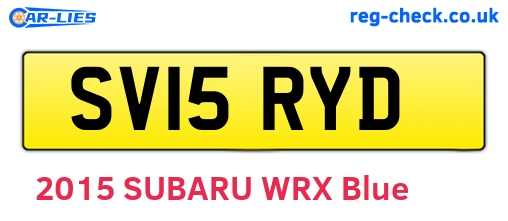 SV15RYD are the vehicle registration plates.