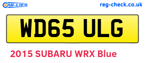 WD65ULG are the vehicle registration plates.