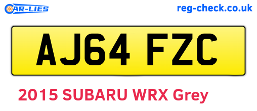 AJ64FZC are the vehicle registration plates.