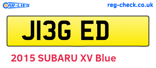 J13GED are the vehicle registration plates.