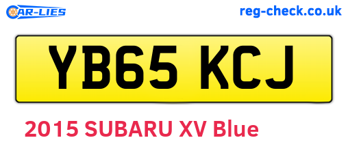 YB65KCJ are the vehicle registration plates.