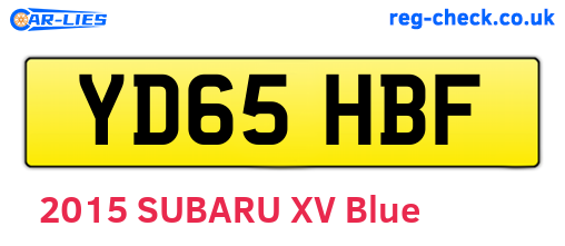 YD65HBF are the vehicle registration plates.