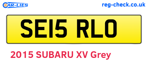 SE15RLO are the vehicle registration plates.