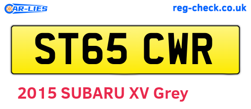 ST65CWR are the vehicle registration plates.