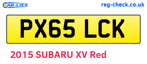 PX65LCK are the vehicle registration plates.