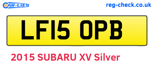 LF15OPB are the vehicle registration plates.