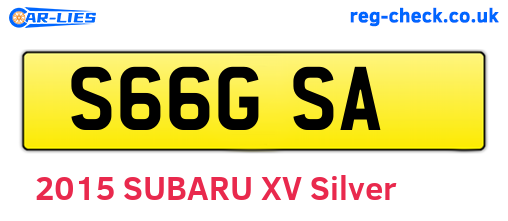S66GSA are the vehicle registration plates.