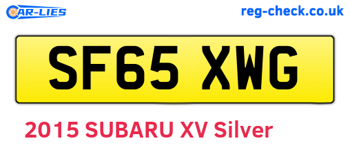 SF65XWG are the vehicle registration plates.