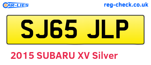 SJ65JLP are the vehicle registration plates.