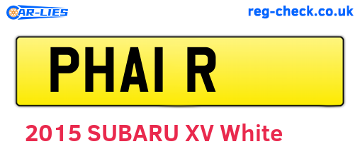 PHA1R are the vehicle registration plates.