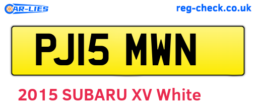 PJ15MWN are the vehicle registration plates.