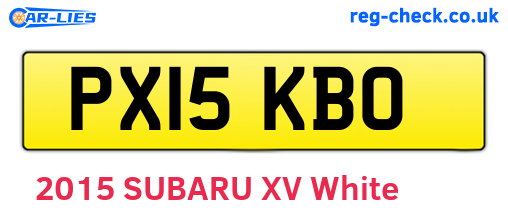 PX15KBO are the vehicle registration plates.