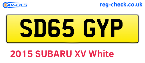 SD65GYP are the vehicle registration plates.