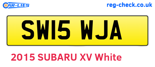 SW15WJA are the vehicle registration plates.