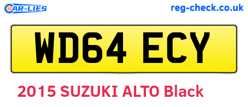 WD64ECY are the vehicle registration plates.