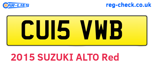 CU15VWB are the vehicle registration plates.