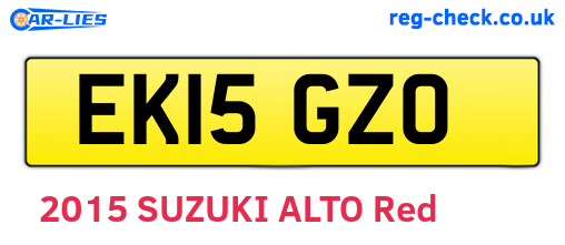 EK15GZO are the vehicle registration plates.