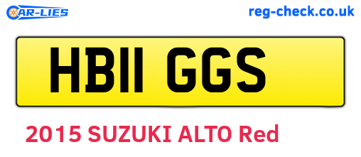 HB11GGS are the vehicle registration plates.